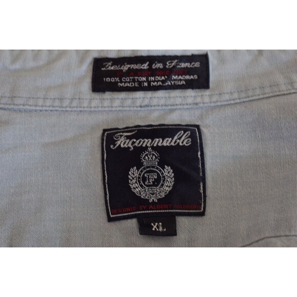 Worn and Faded Faconnable Cotton‎ Womens Button Shirt size XL - Picture 8 of 12